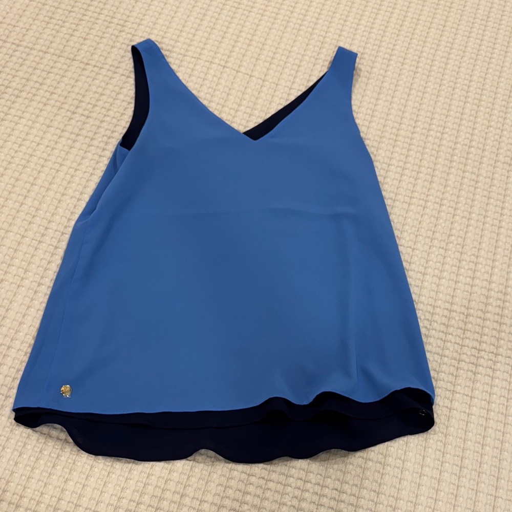 Lilly Pulitzer REVERSIBLE Royal Blue V-Neck Tank Top 2-N-1
